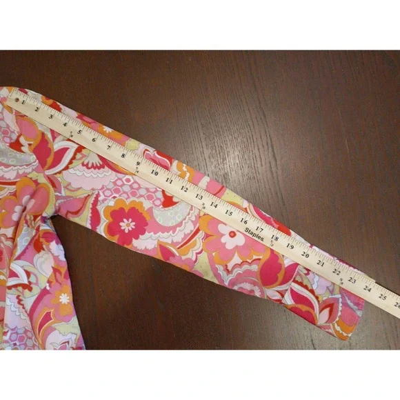 Tommy Hilfiger Pink Floral Paisley Psychedelic Cotton Button Down Shirt Small - Picture 9 of 16